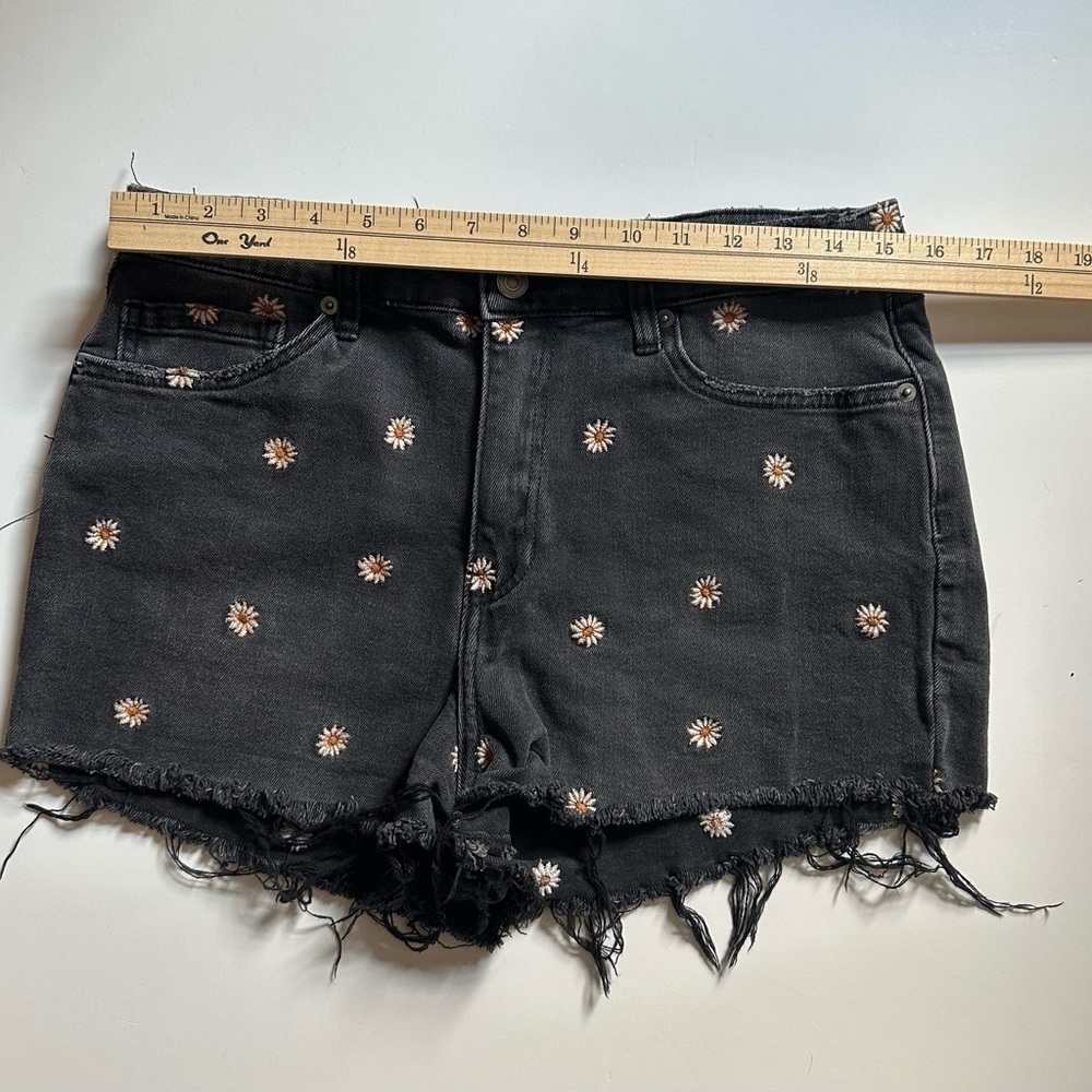 bp Black Jean Shorts with Distressed Finish and Studded Detail - Picture 5 of 12